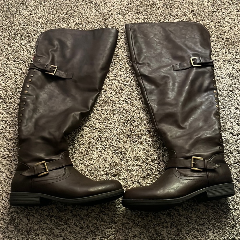 Wide Calf Over the Knee Riding Boots